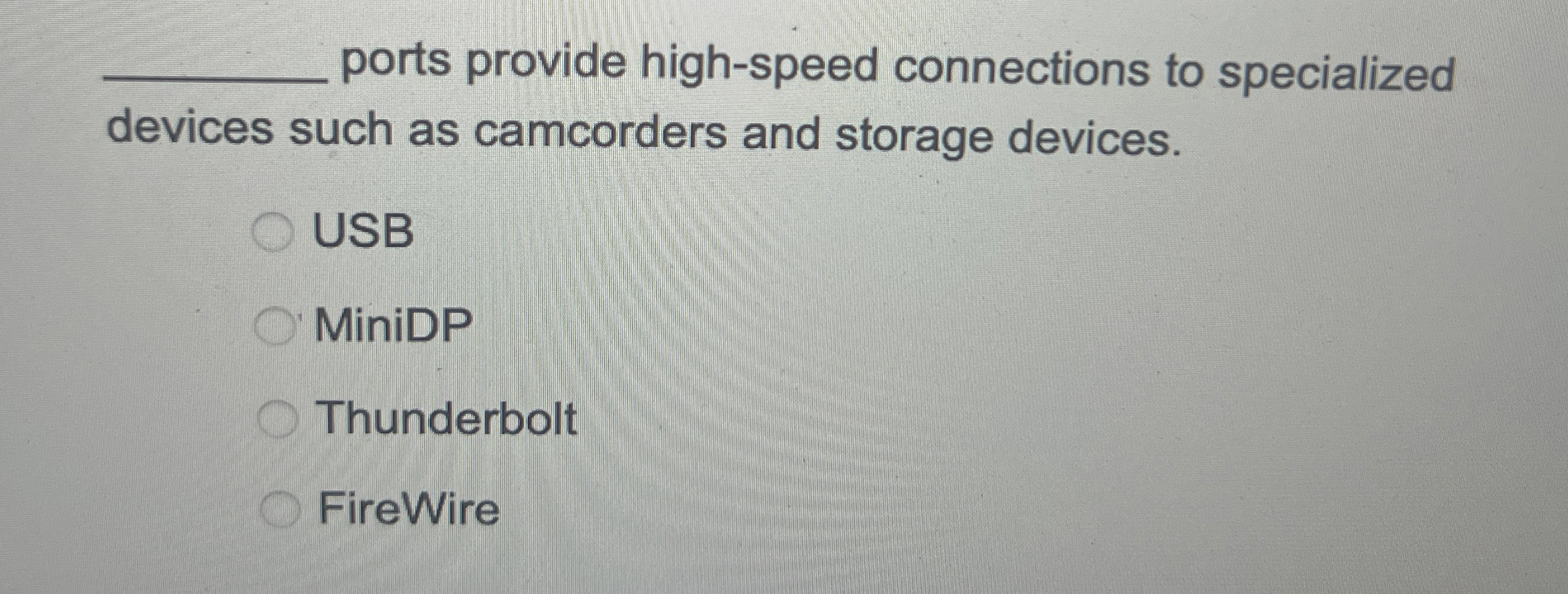 ports provide high - speed connections to