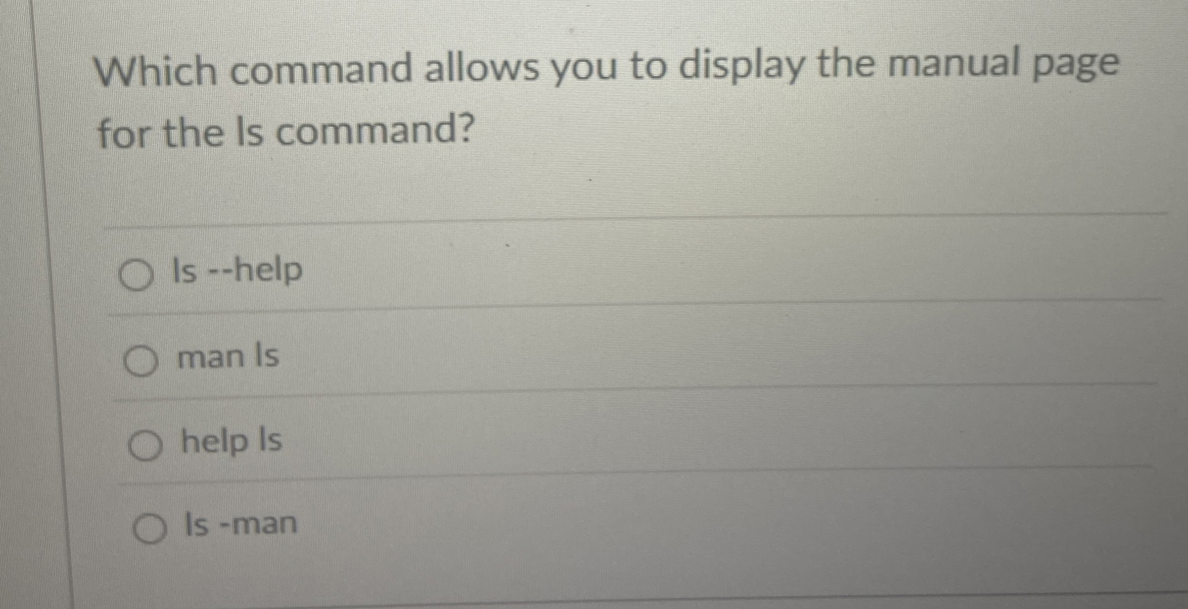 Which command allows you to display the manual