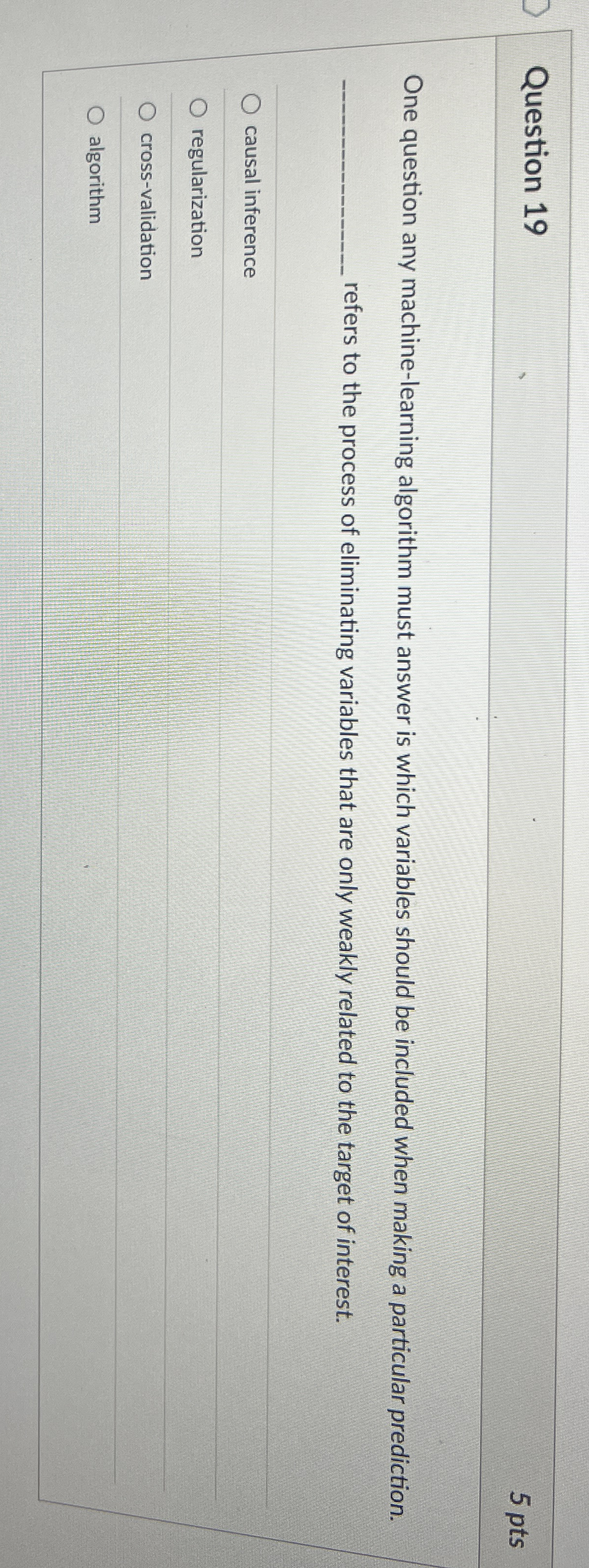 Question 1 9 5 pts One question any machine -