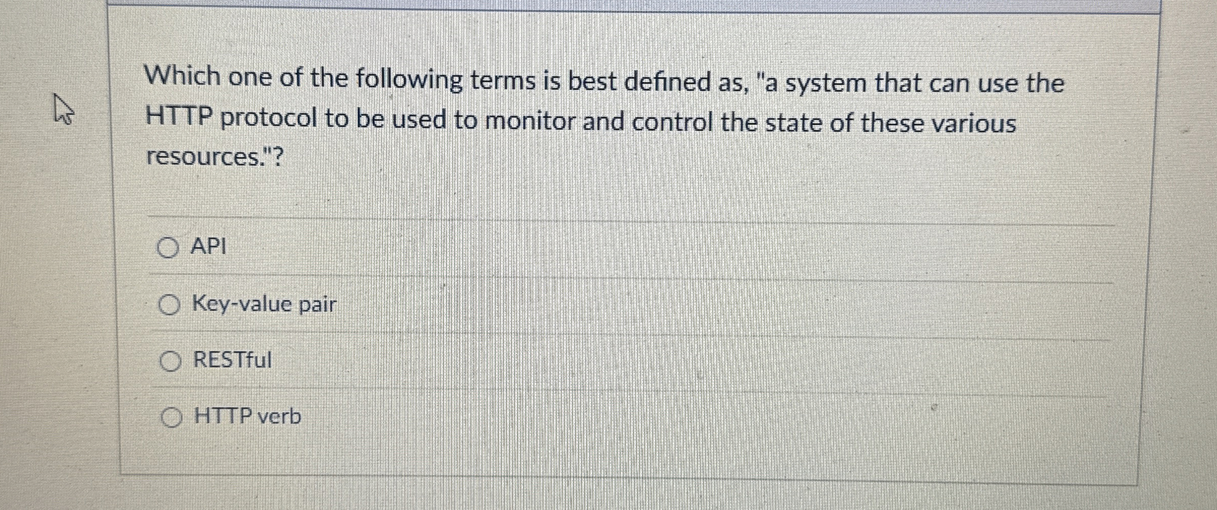 Which one of the following terms is best defined