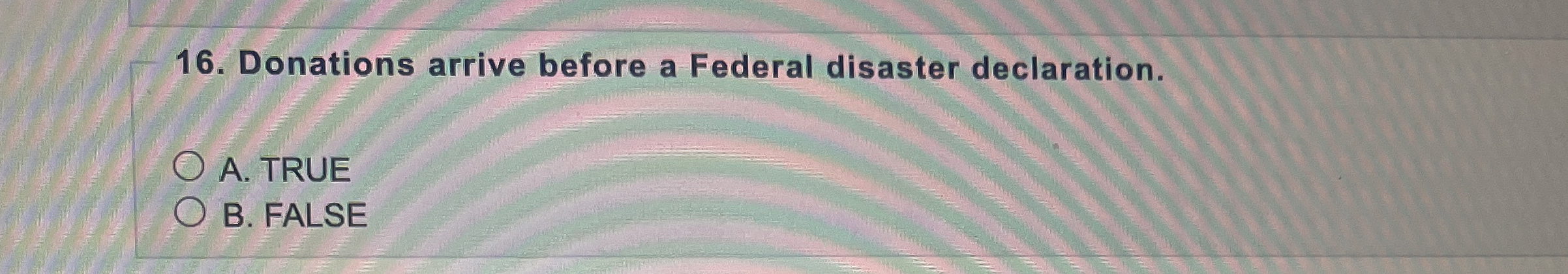 Donations arrive before a Federal disaster