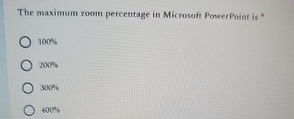 The maximum zoom percentage in Microsoft