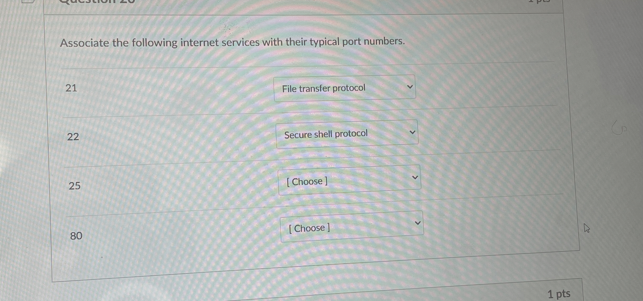 Associate the following internet services with