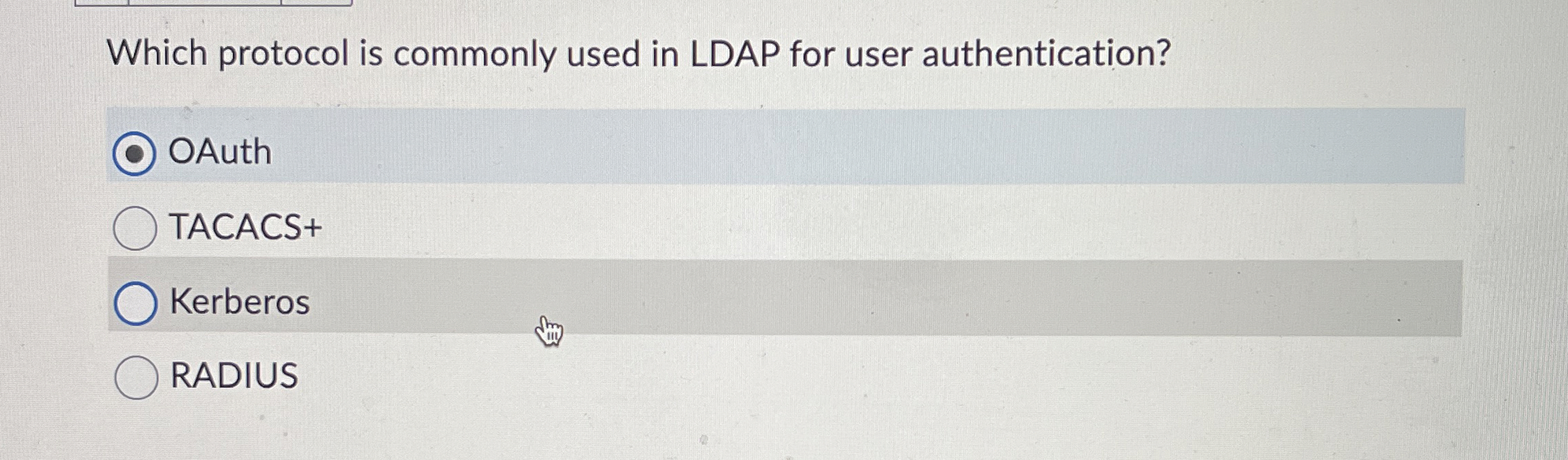 Which protocol is commonly used in LDAP for user