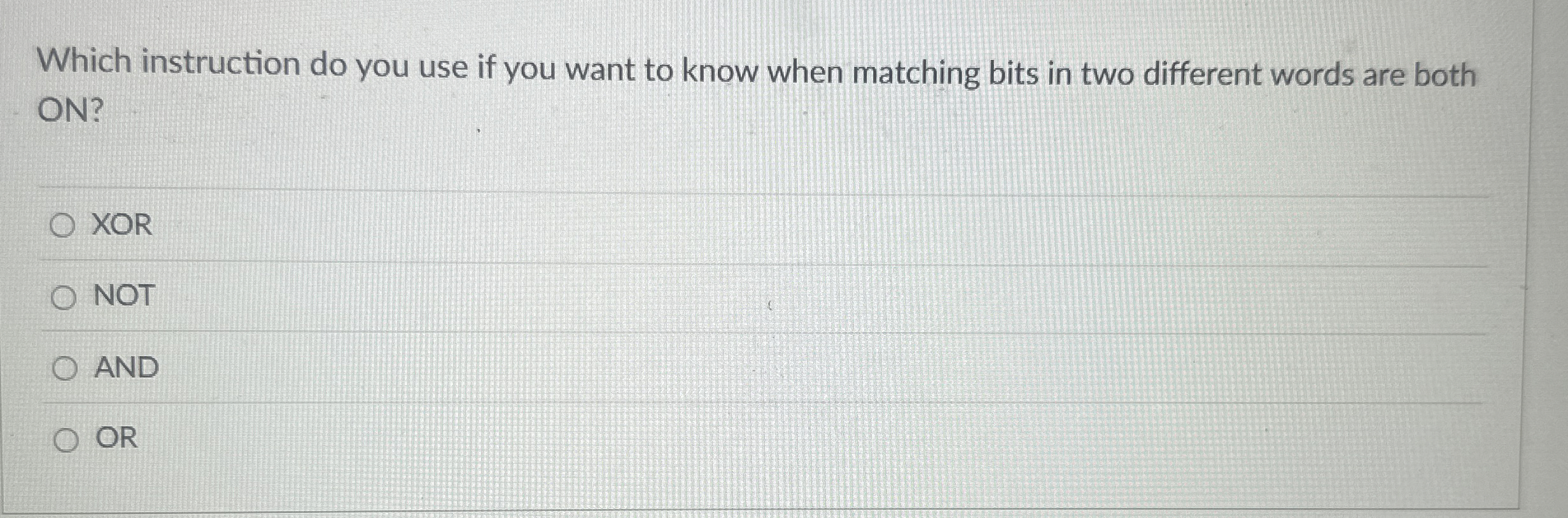 Which instruction do you use if you want to know