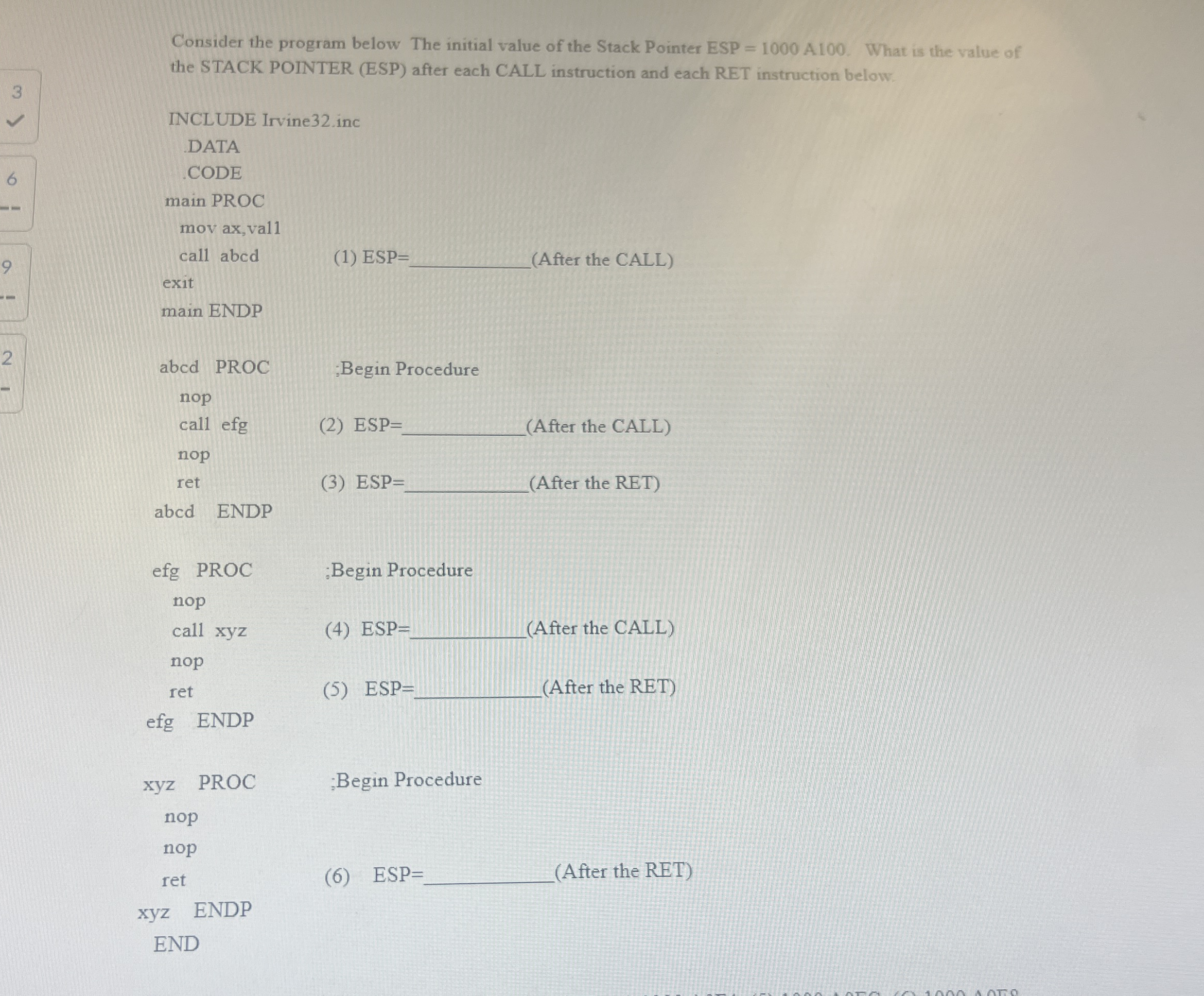 Consider the program below The initial value of