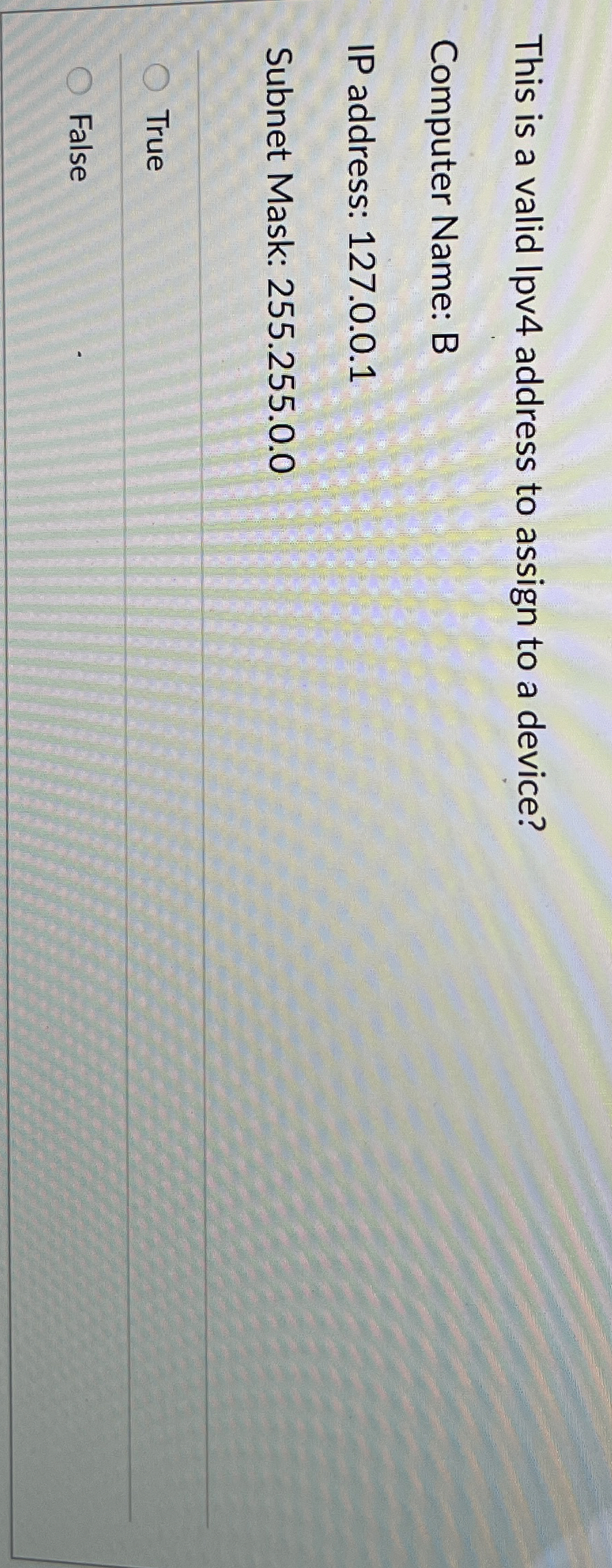 This is a valid Ipv 4 address to assign to a