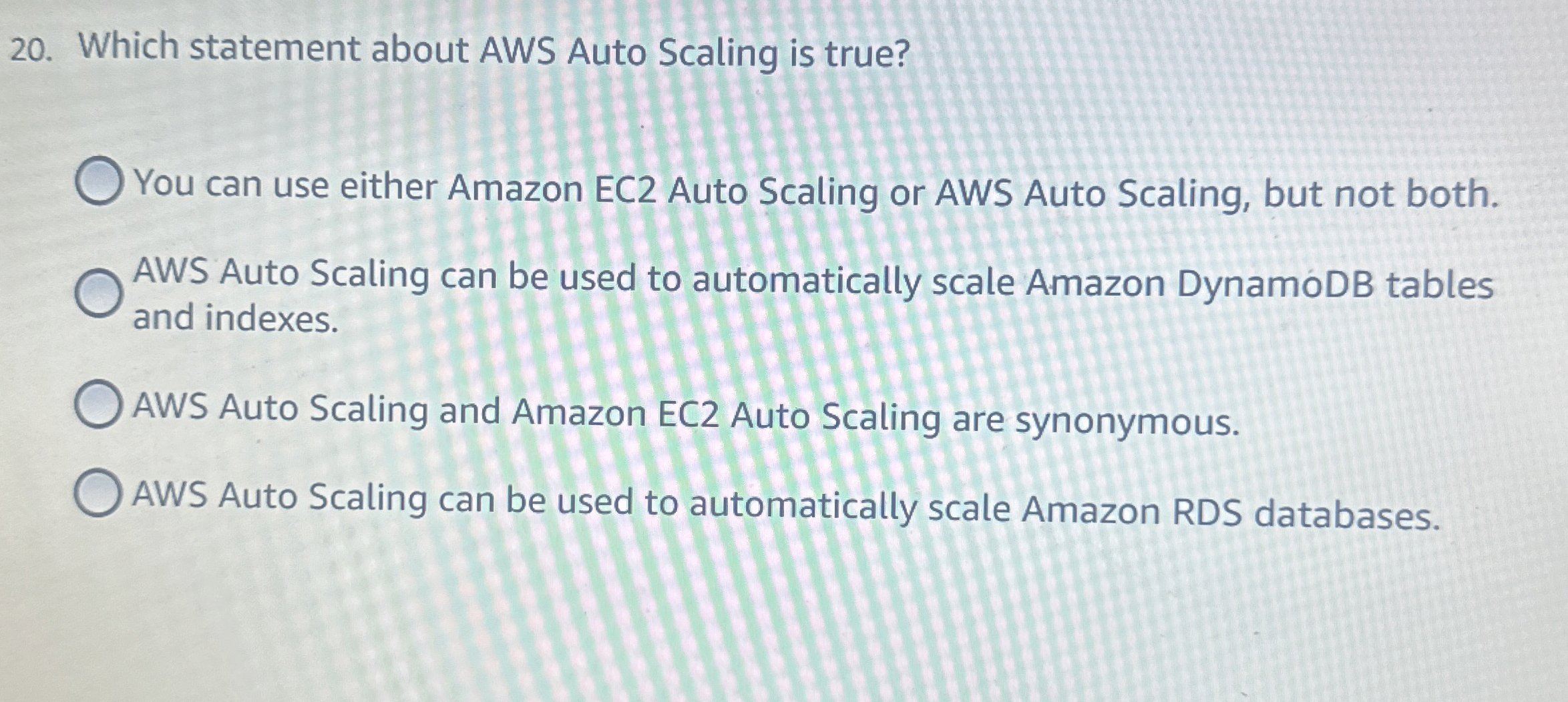 Which statement about AWS Auto Scaling is true?