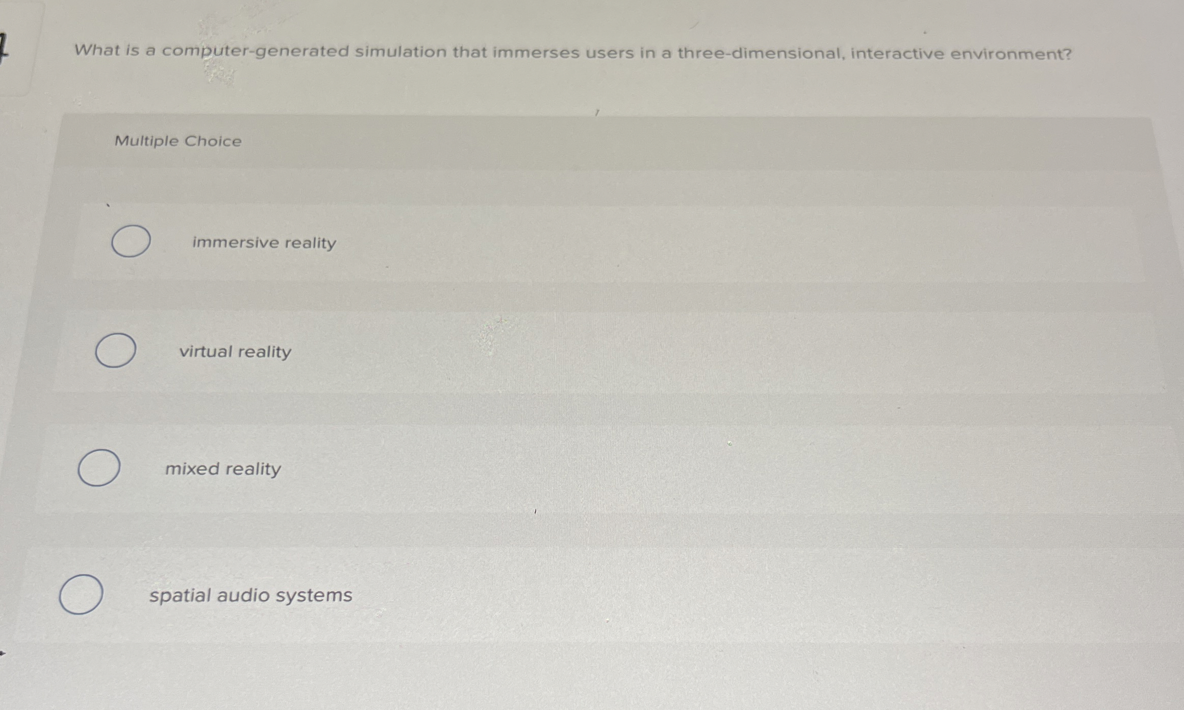 What is a computer - generated simulation that
