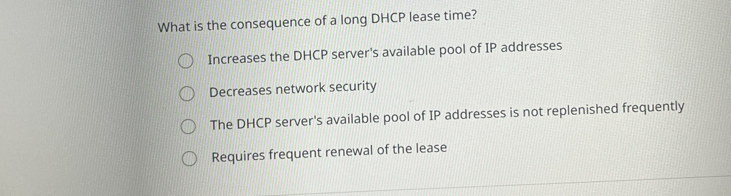 What is the consequence of a long DHCP lease