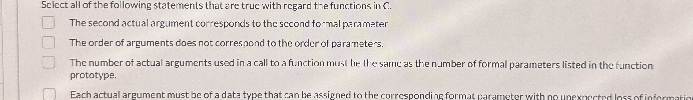 Select all of the following statements that are