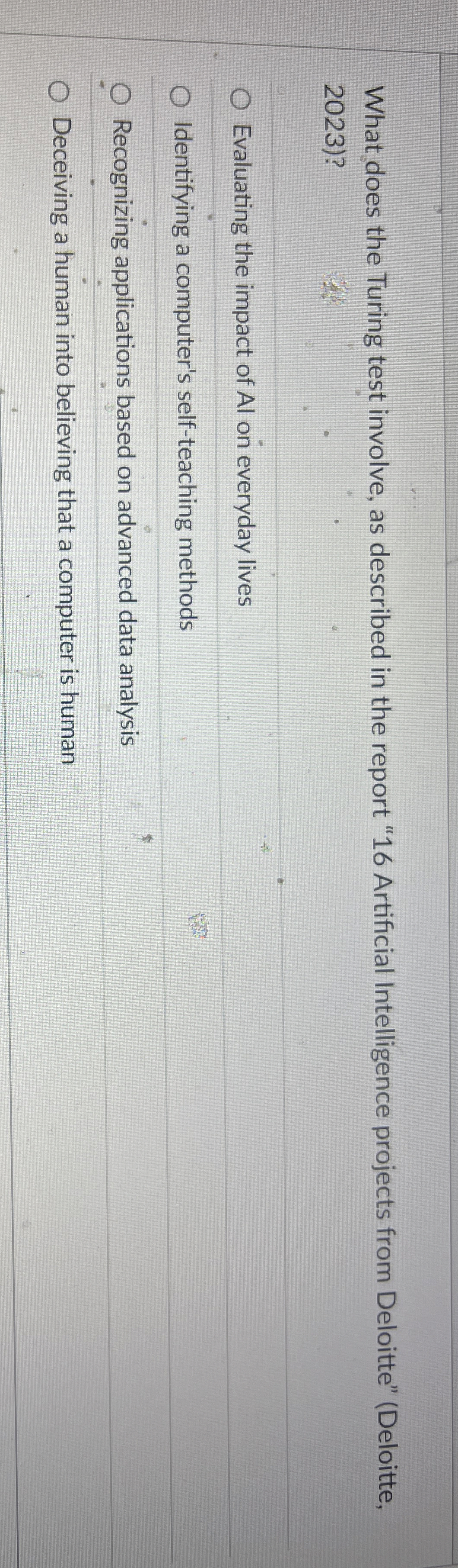 What does the Turing test involve, as described