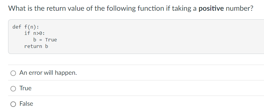 What is the return value of the following
