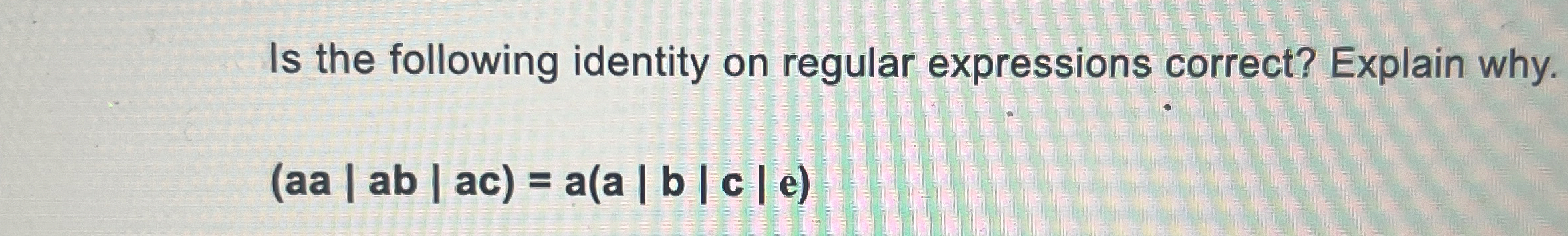 Is the following identity on regular expressions