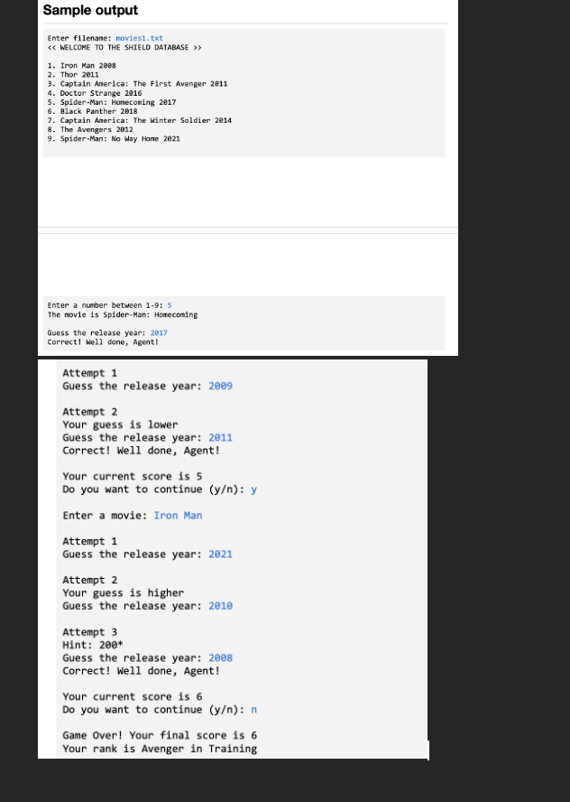 Extend / modify the previous part to include the