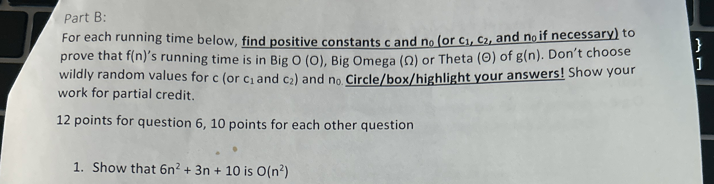Part B: For each running time below, find