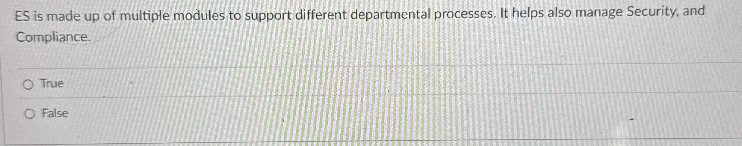 ES is made up of multiple modules to support