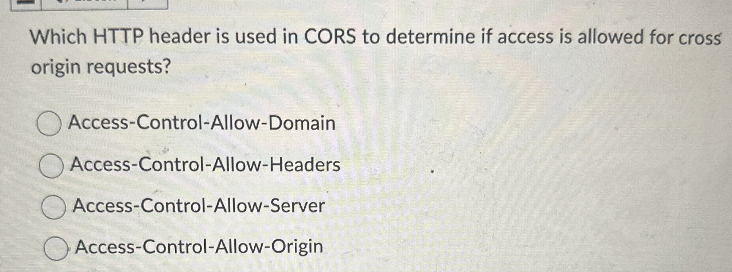 Which HTTP header is used in CORS to determine if
