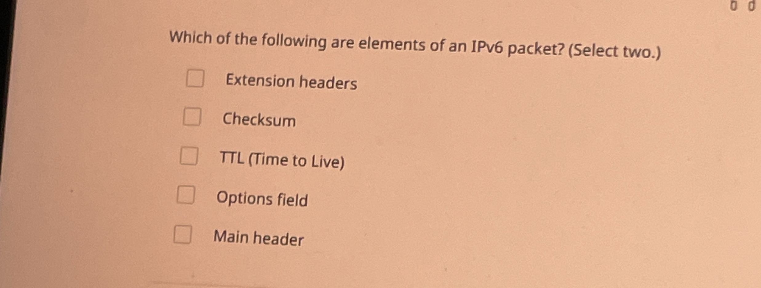 Which of the following are elements of an IPv 6