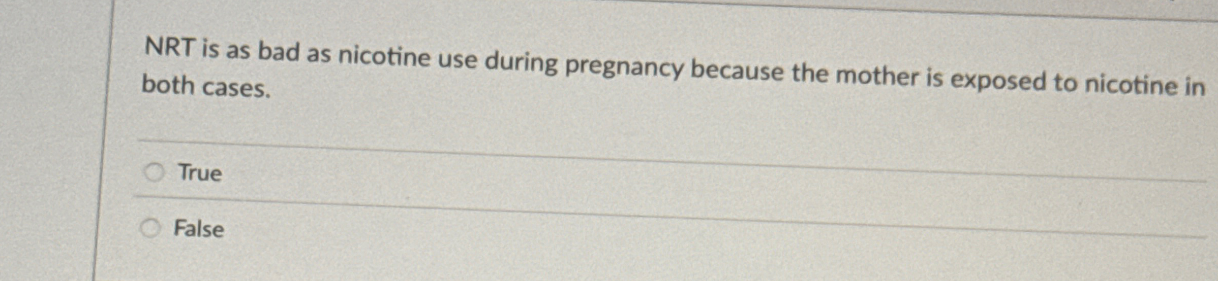 NRT is as bad as nicotine use during pregnancy