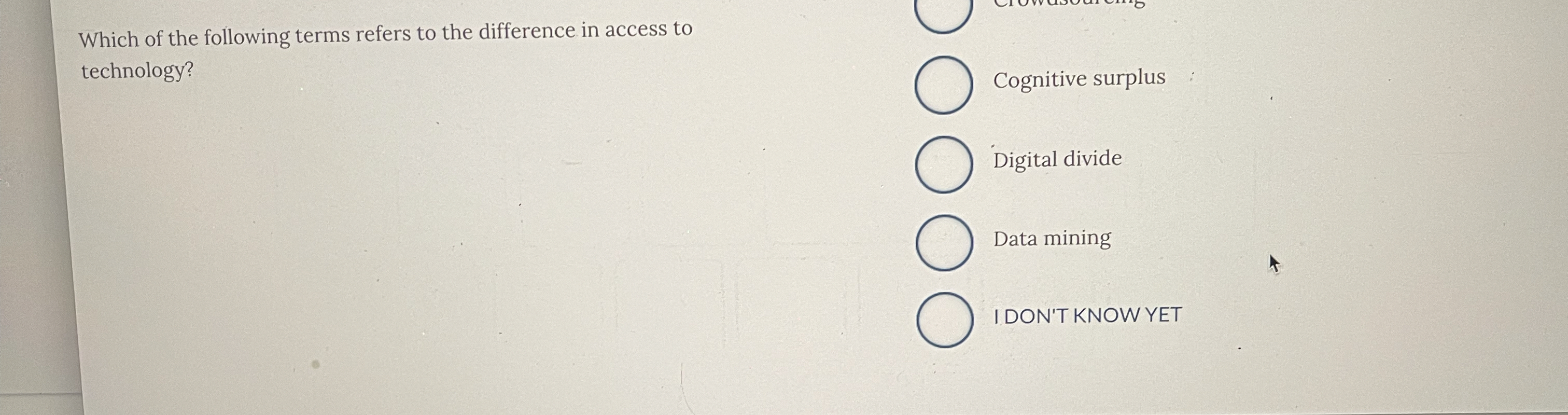 Which of the following terms refers to the