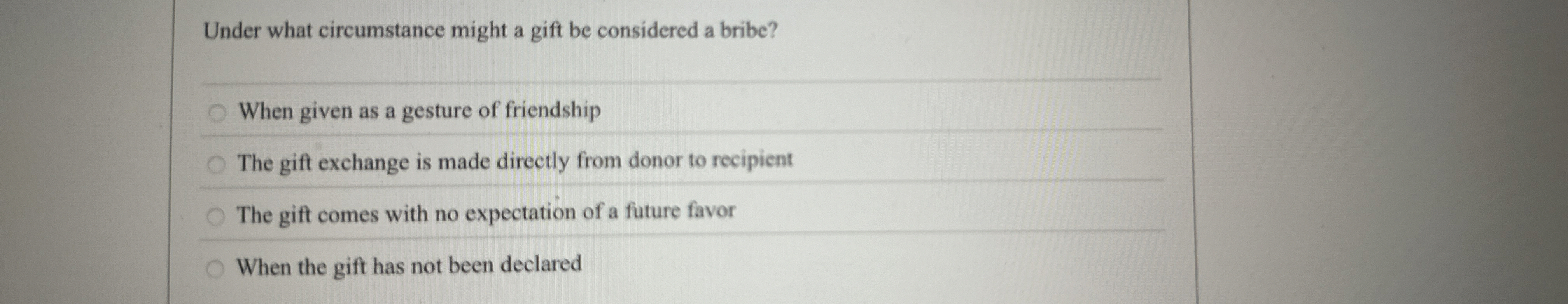 Under what circumstance might a gift be
