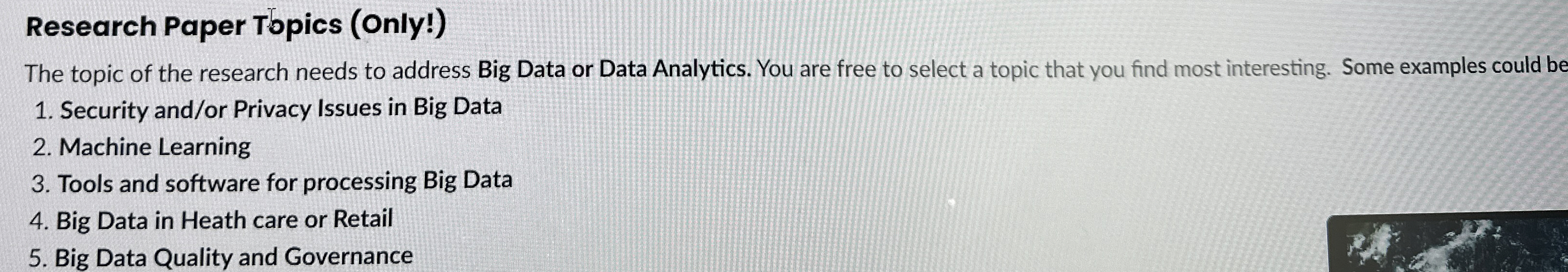 Research Paper Topics ( Only ! ) The topic of the