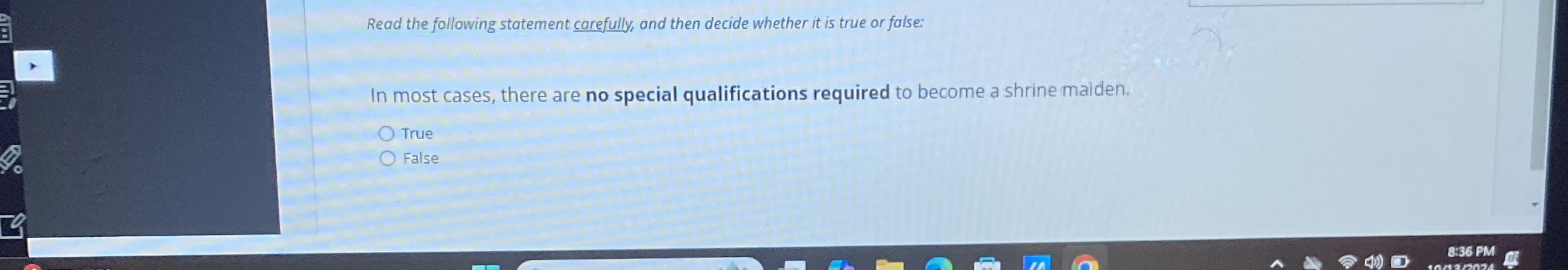 Read the following statement carefully, and then