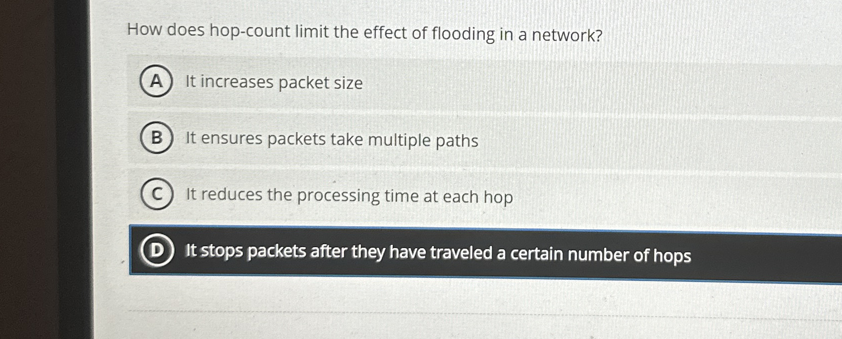 How does hop - count limit the effect of flooding
