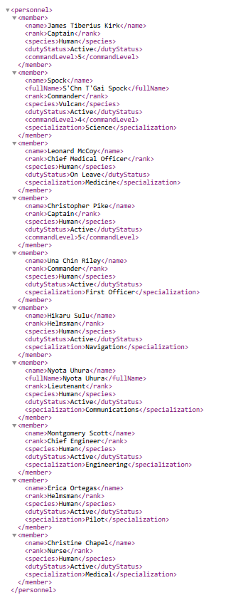 Create a Java program for the Starfleet Personnel