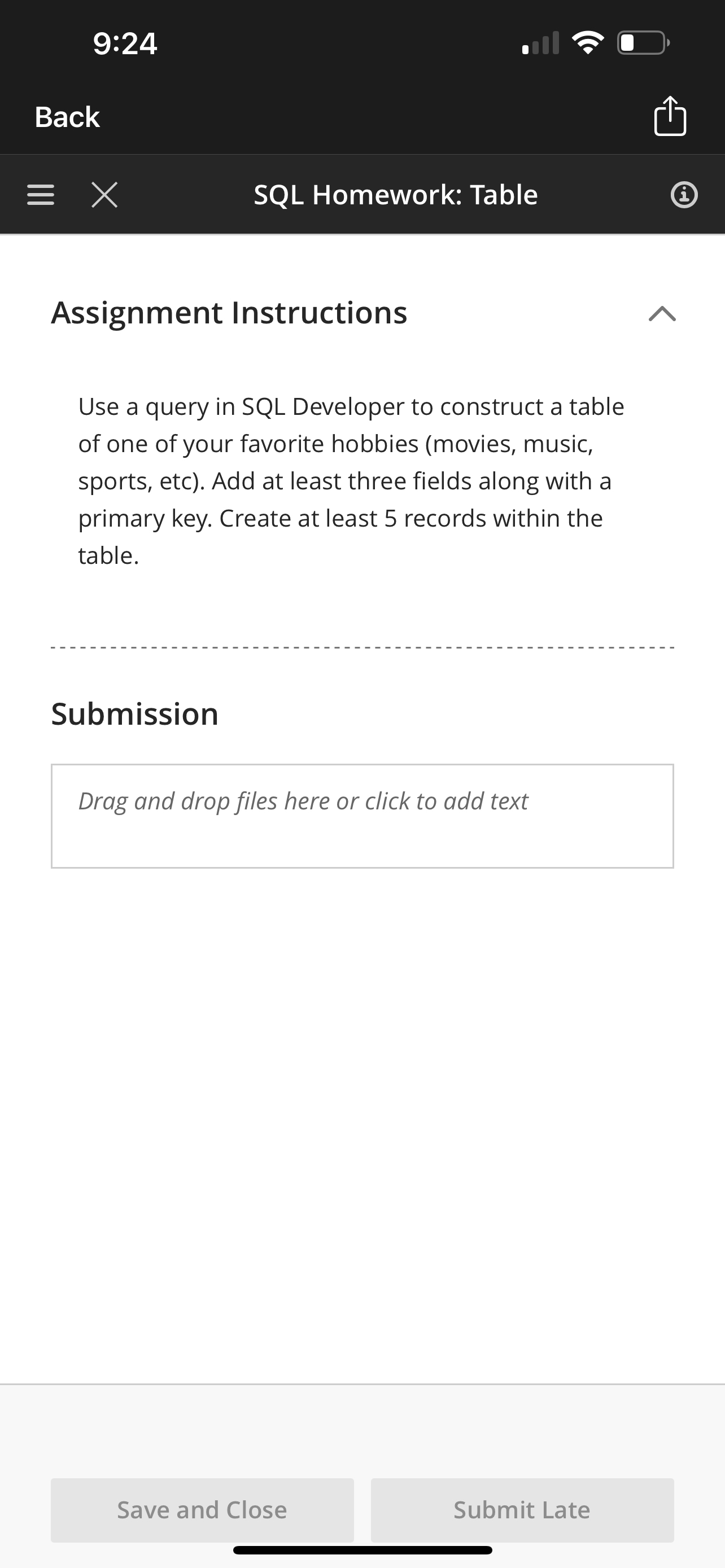 SQL Homework: Table ( 1 ) Assignment Instructions