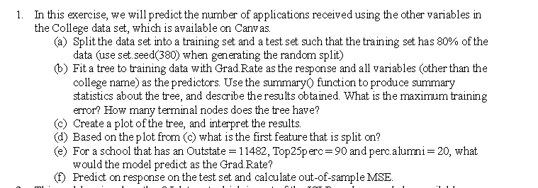 In this exercise, we will predict the number of