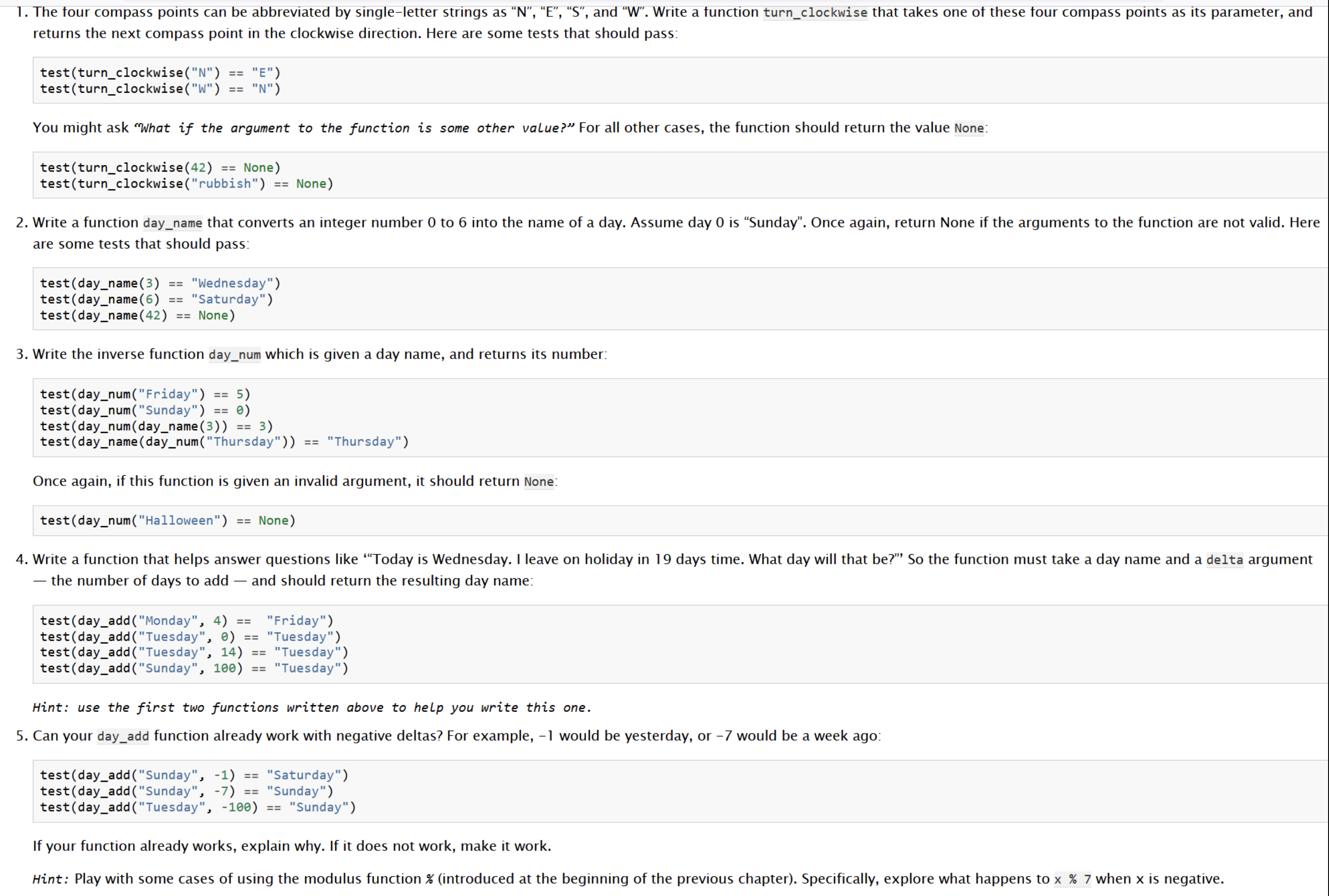 1 . The tour compass points can be abbreviated by