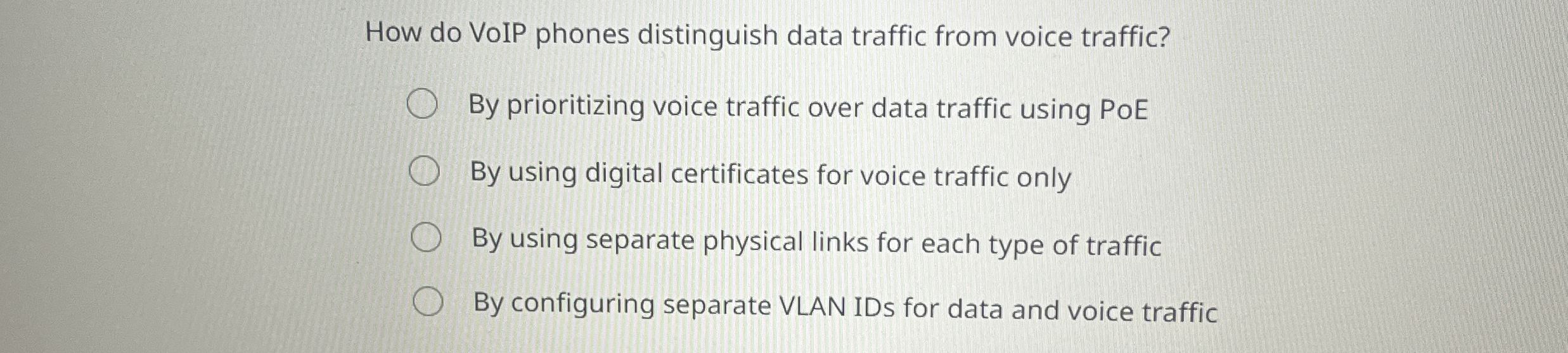 How do VoIP phones distinguish data traffic from