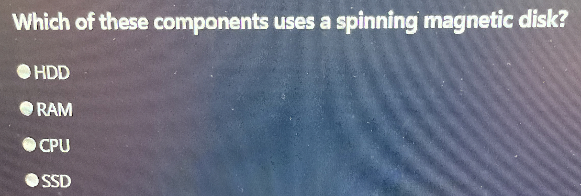 Which of these components uses a spinning