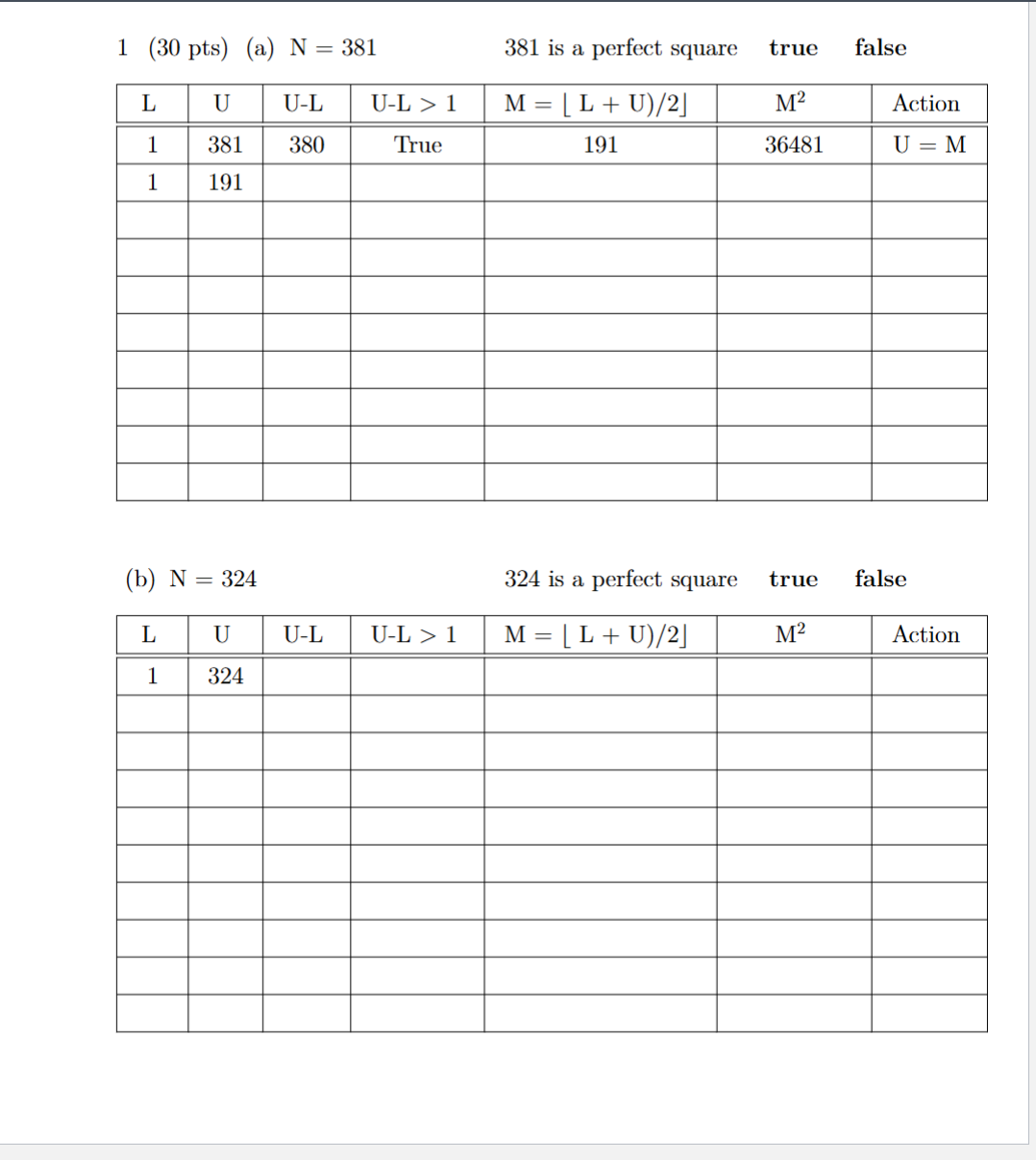 Data structures and Algorithms 1 ( 3 0 pts ) ( a