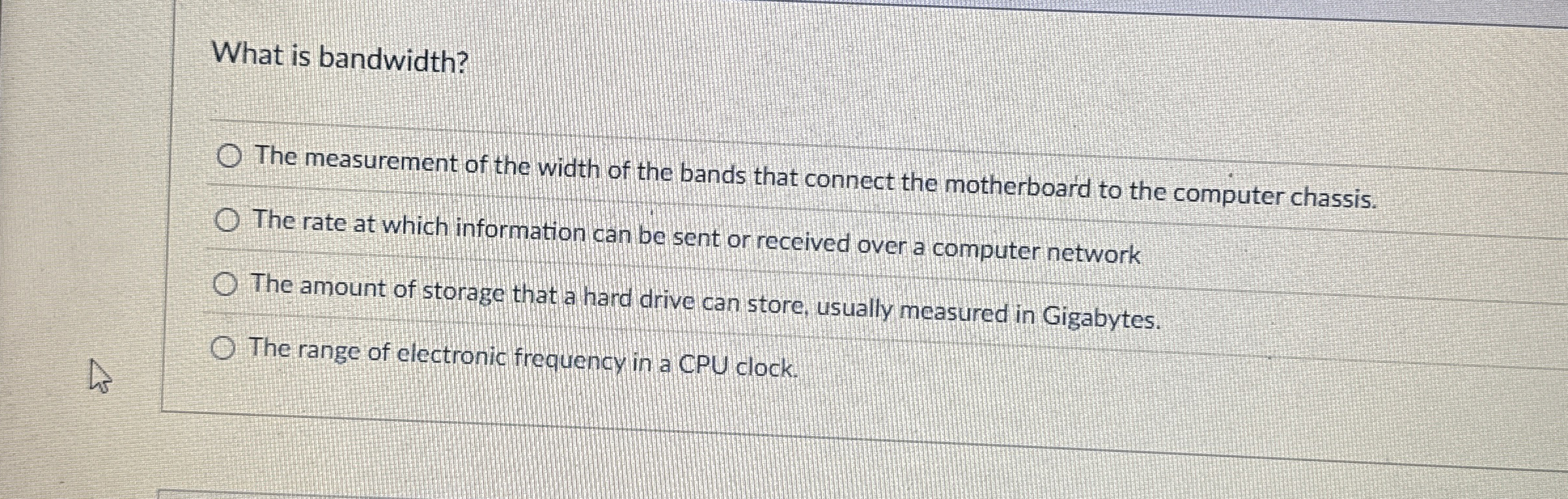 What is bandwidth? The measurement of the width
