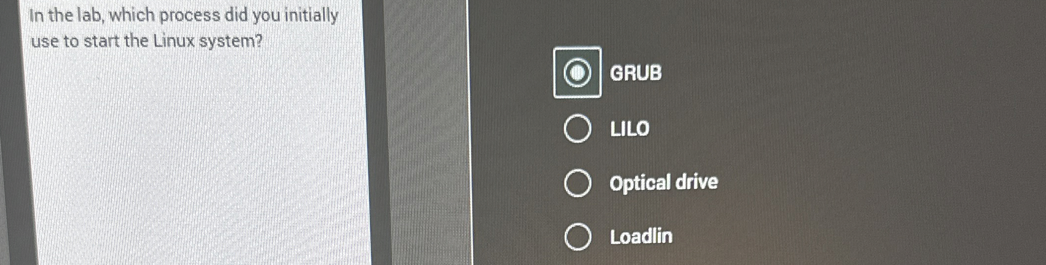 GRUB LILO Optical drive Loadlin