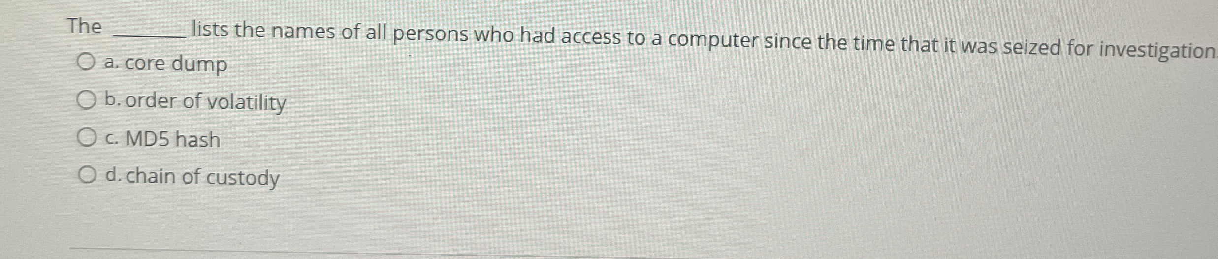 The lists the names of all persons who had access