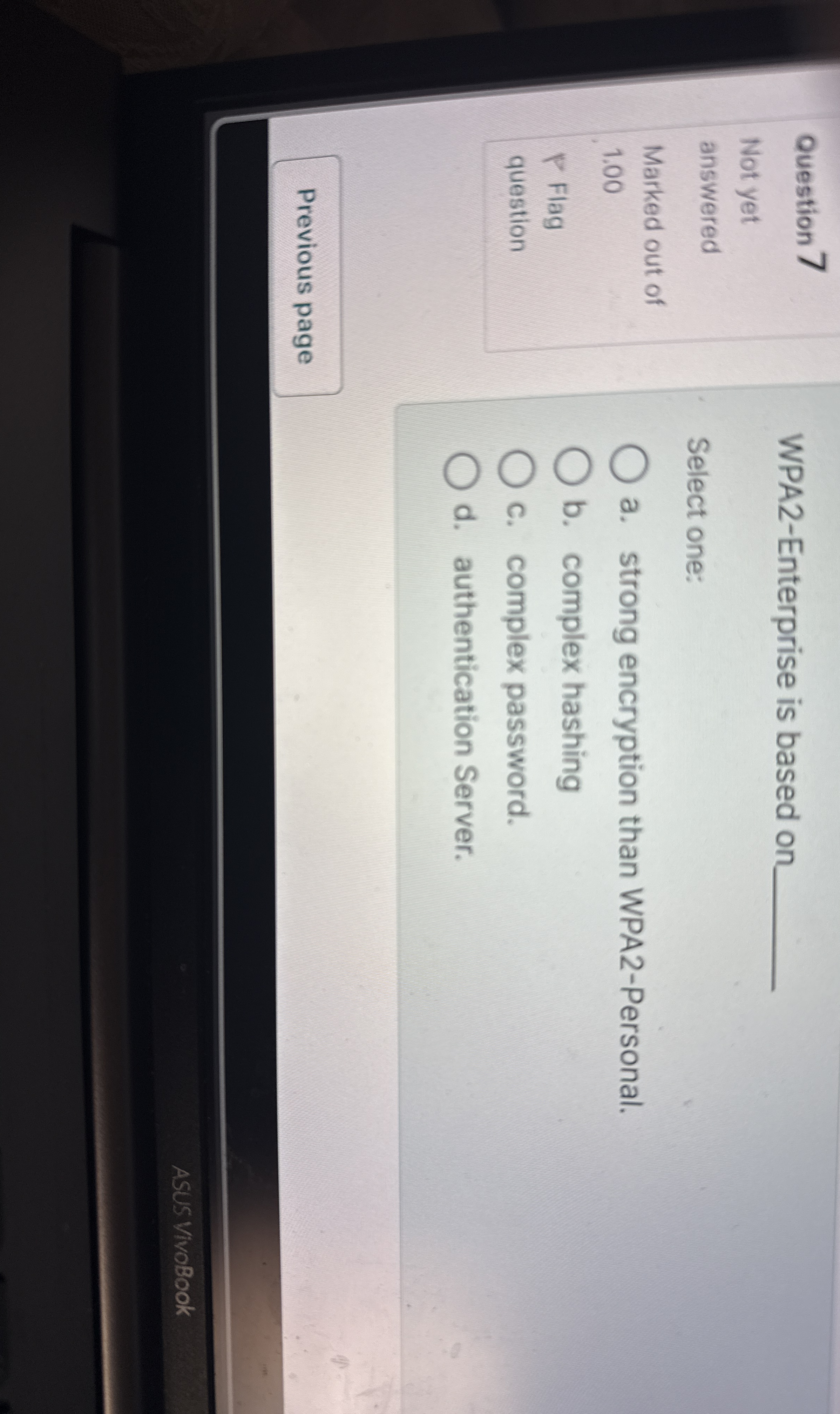 Question 7 Not yet answered Marked out of 1 . 0 0