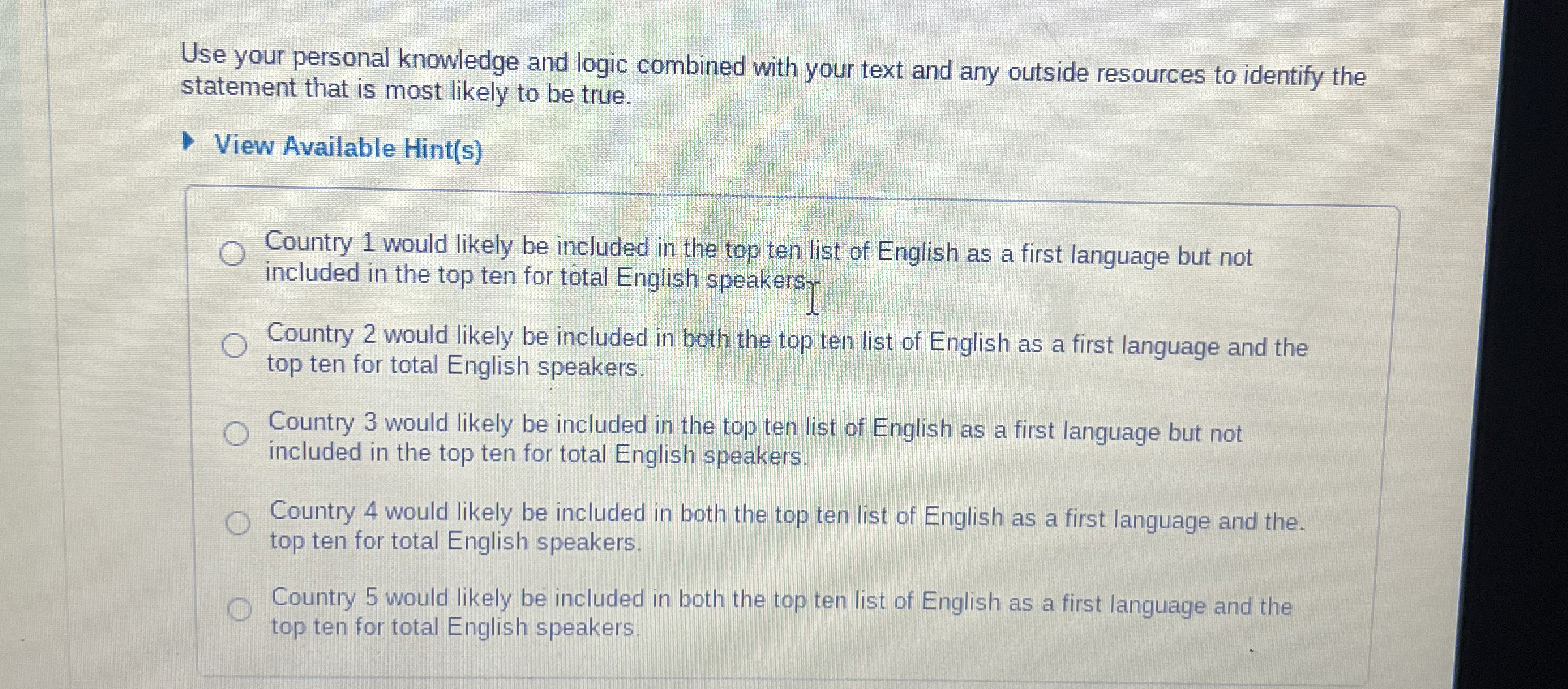 Use your personal knowledge and logic combined