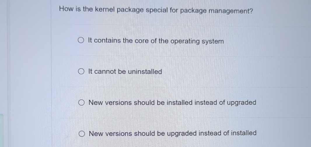 in linux How is the kernel package special for