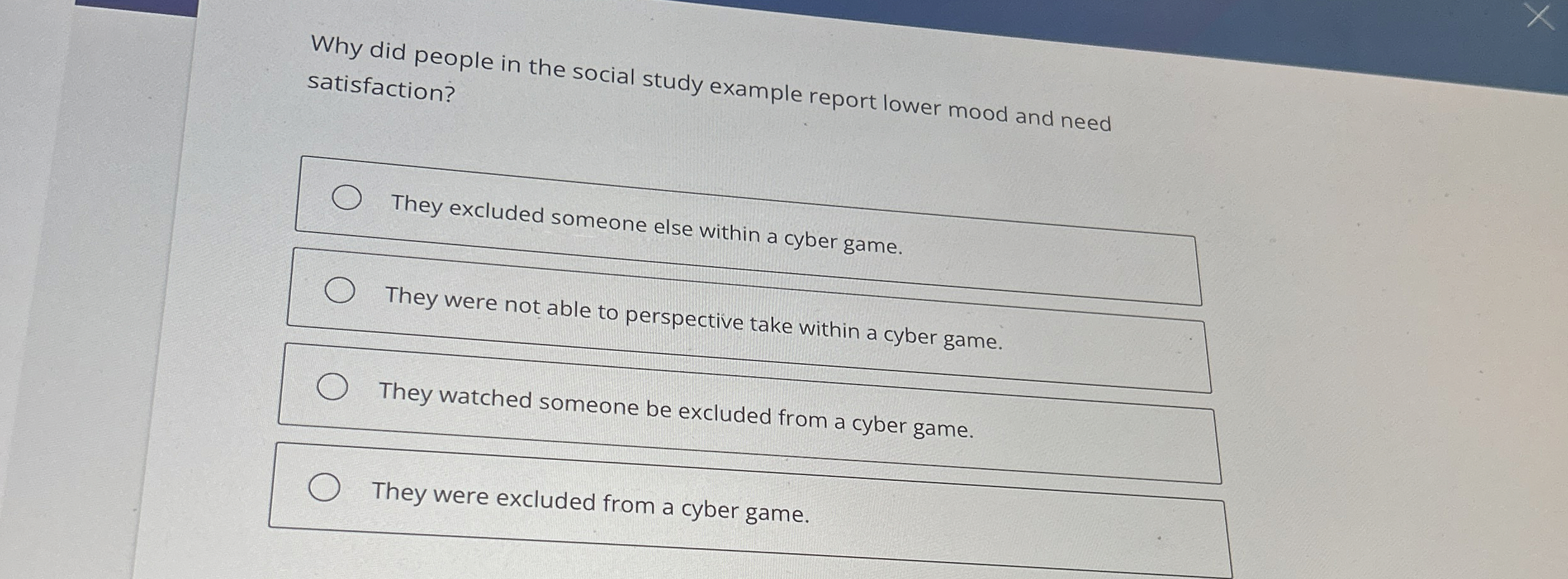 Why did people in the social study example report