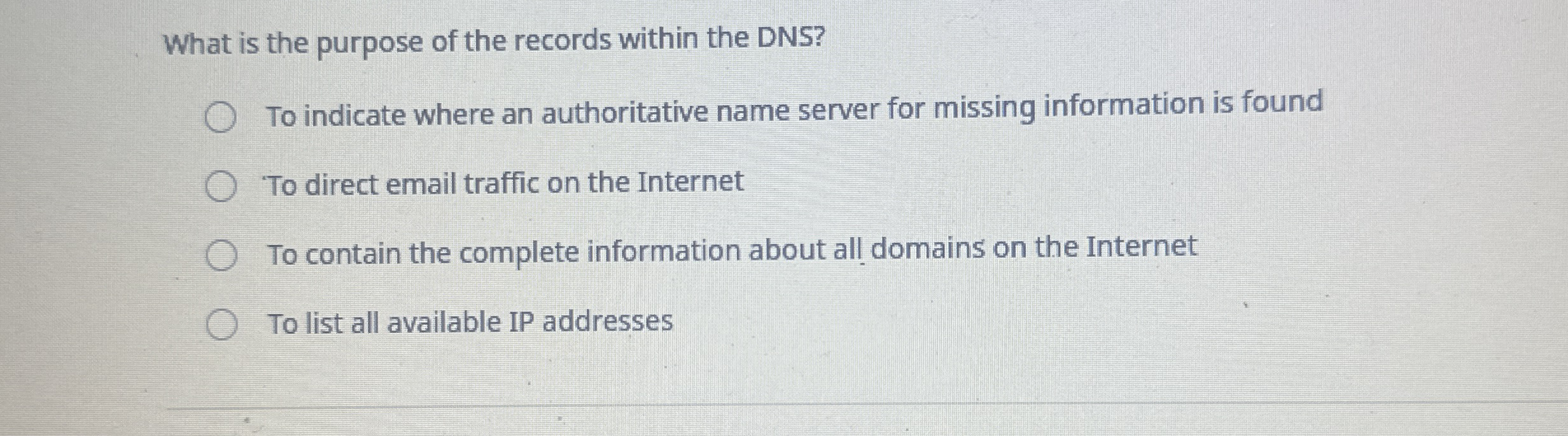 What is the purpose of the records within the DNS