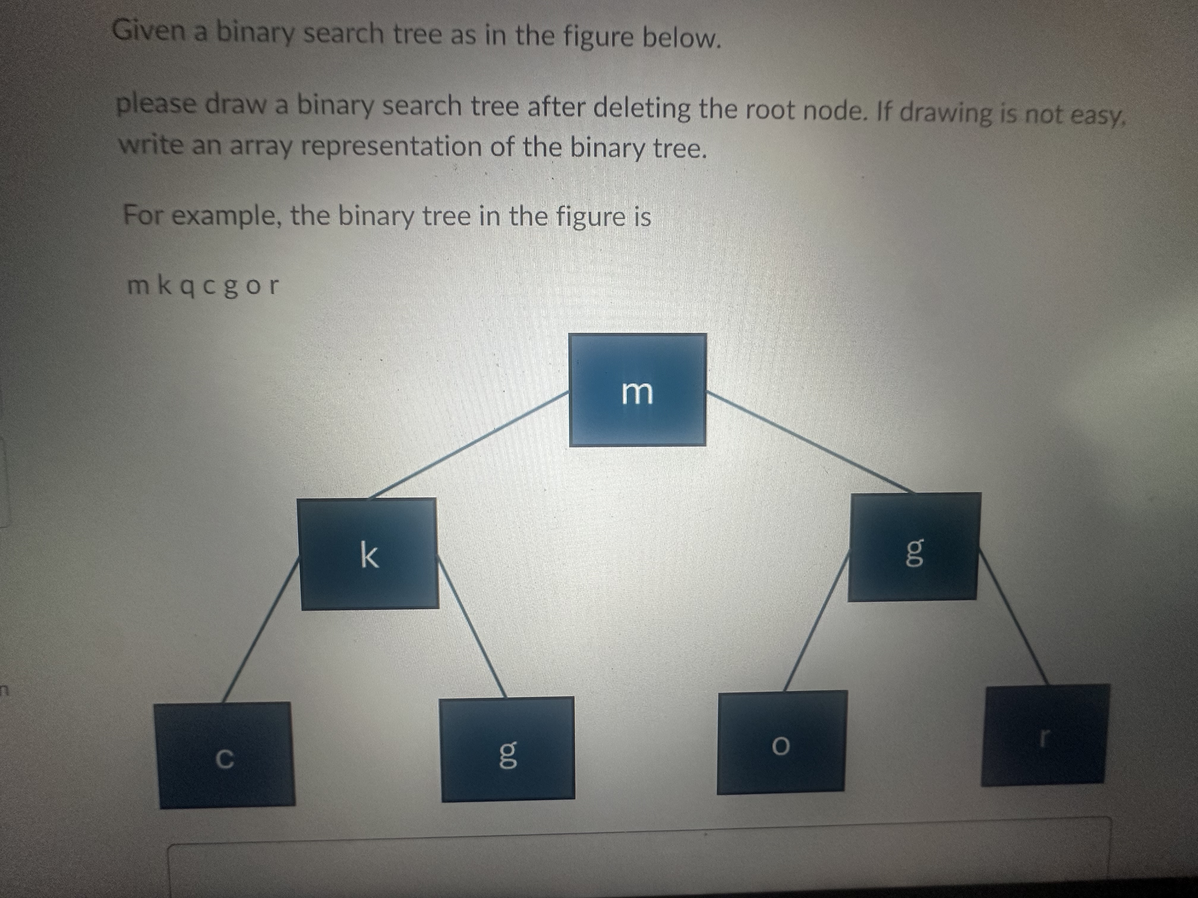 Given a binary search tree as in the figure