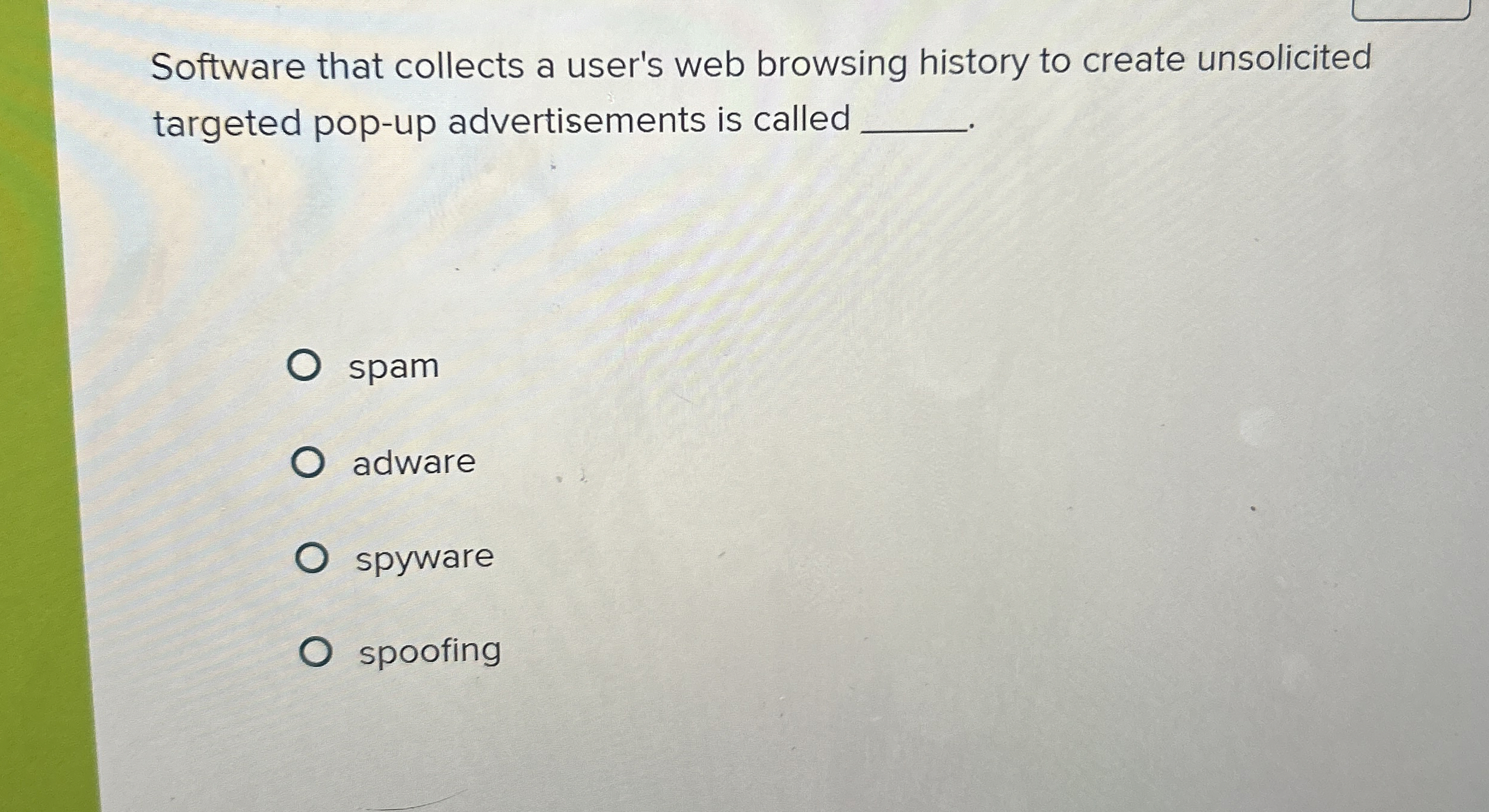Software that collects a user's web browsing