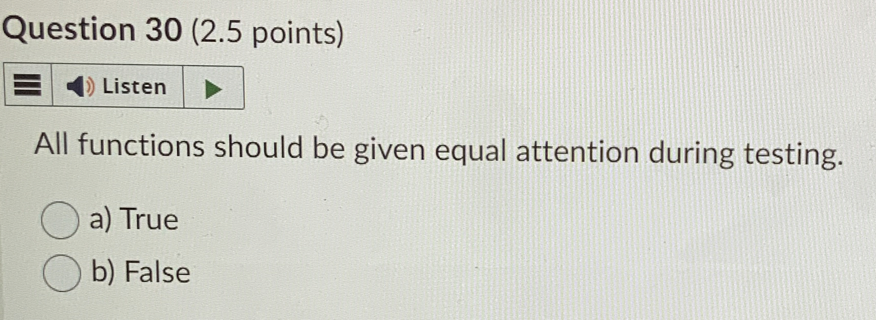 Question 3 0 ( 2 . 5 points ) All functions