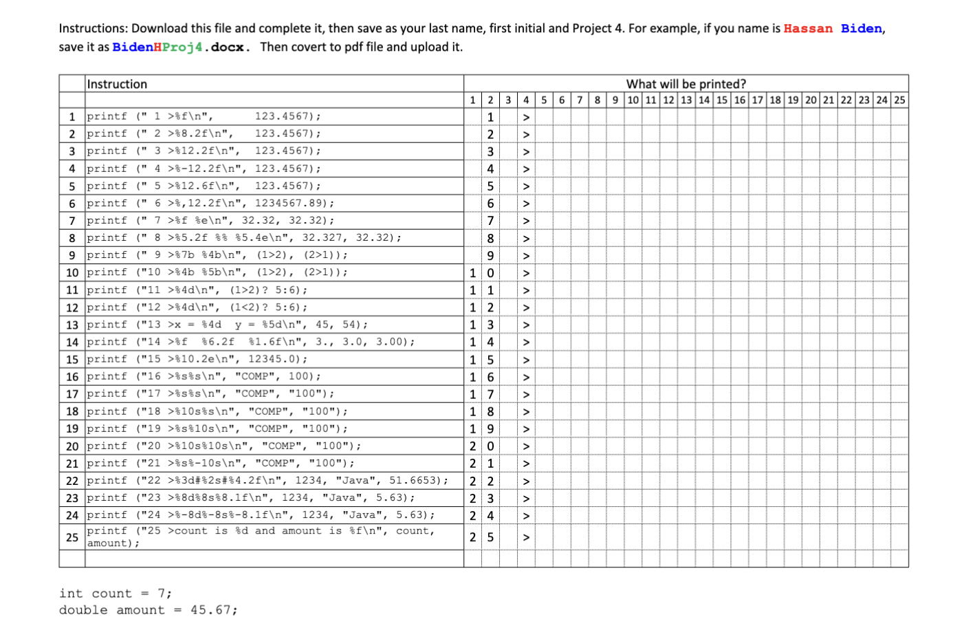 Instructions: Download this file and complete it