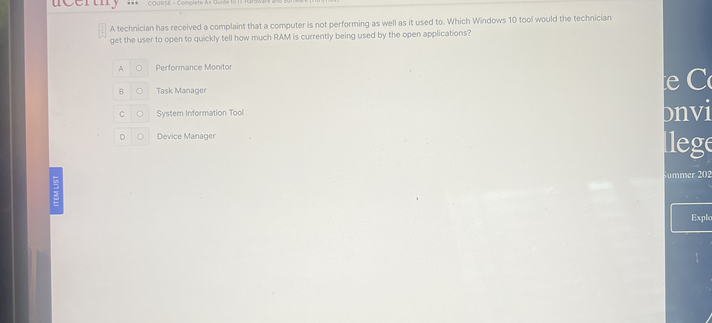 A technician has received a complaint that a