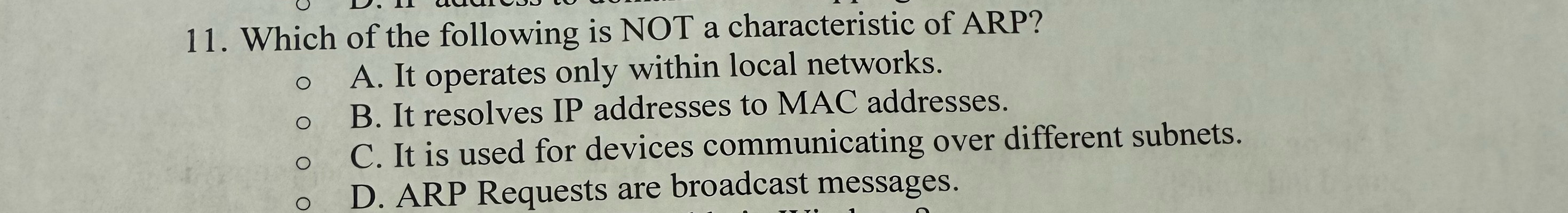 Which of the following is NOT a characteristic of